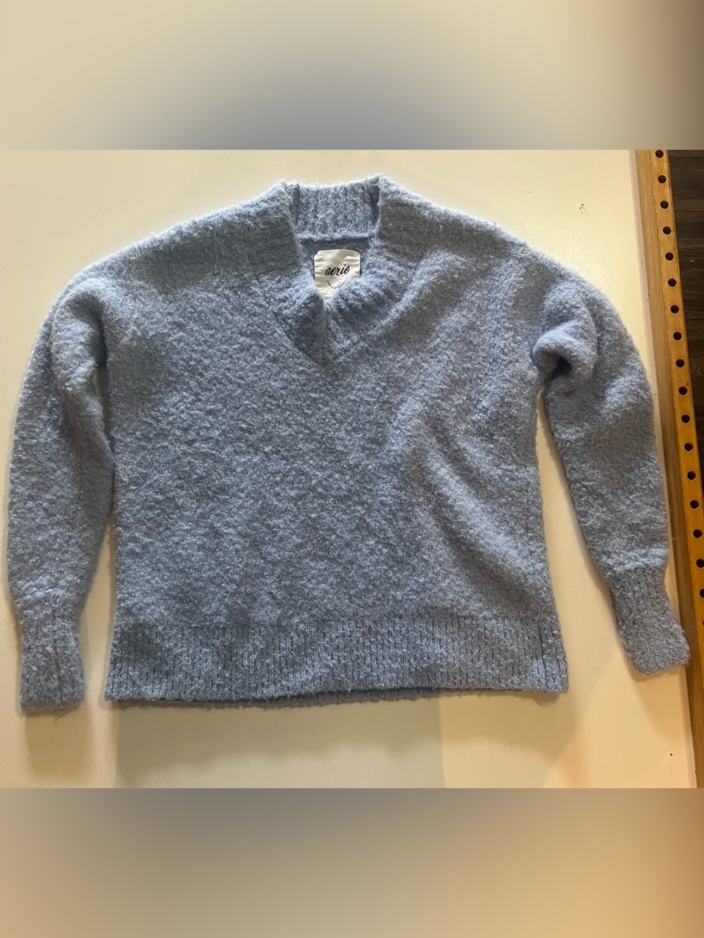 aerie Pale Blue Cozy V-Neck Sweater
